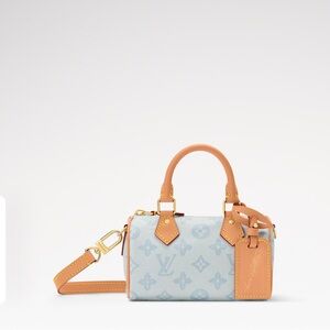 Louis Vuitton Nano Speedy Crossbody Shoulder Bag in Bleu Courrier M28323